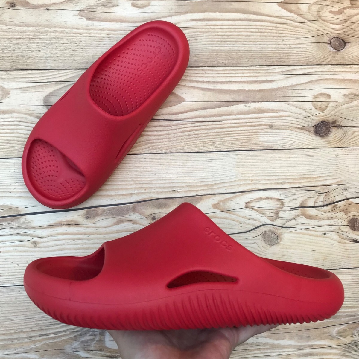 New* Crocs Mellow Slide Red Unisex Select-a-Size | eBay