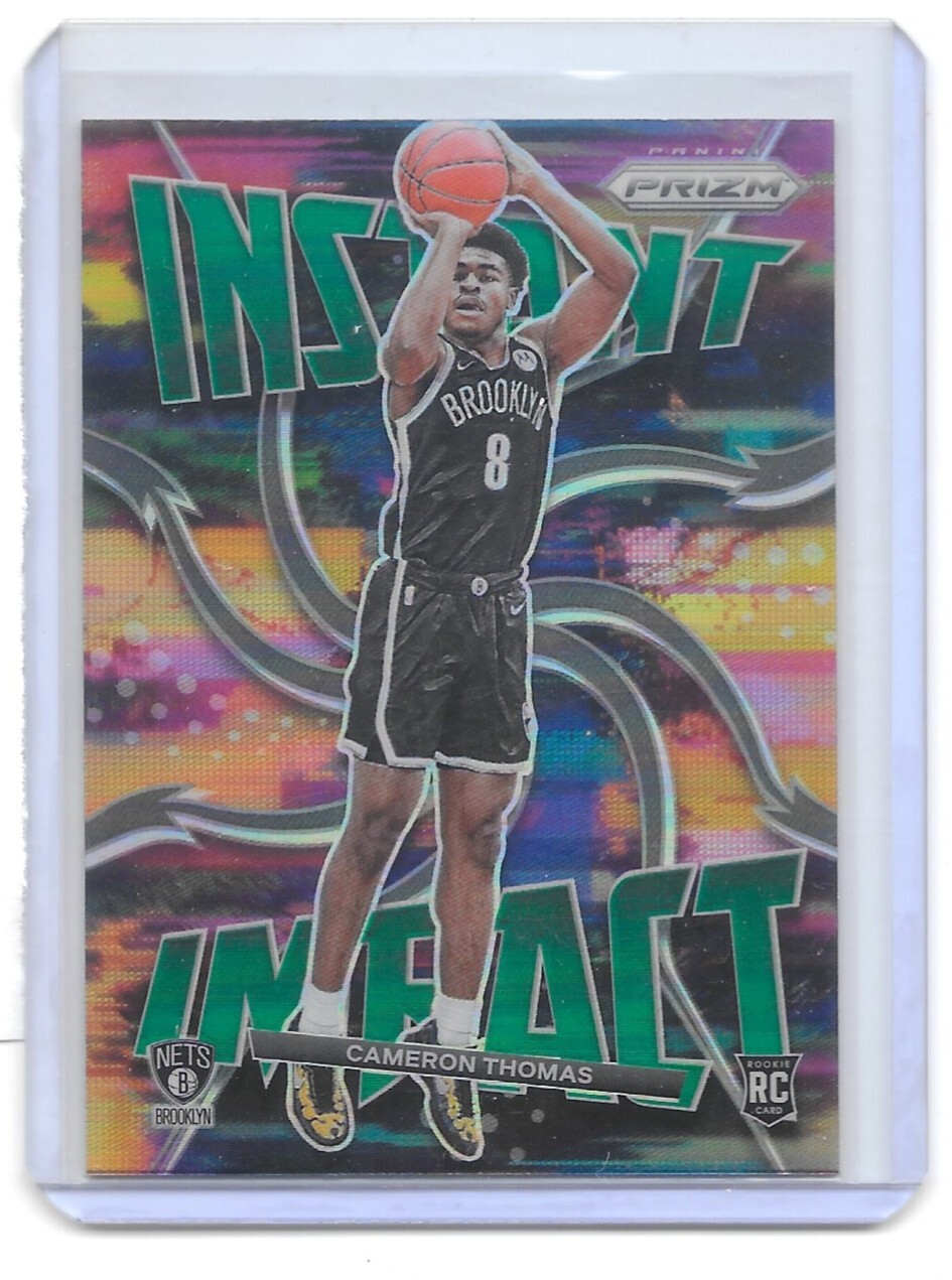 Cameron Thomas 2021-22 Panini Prizm Instant Impact Green Prizm #2 RC
