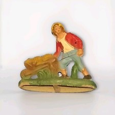 Statuetta in Cartapesta Presepe Contadino Con Grano FATTO A MANO