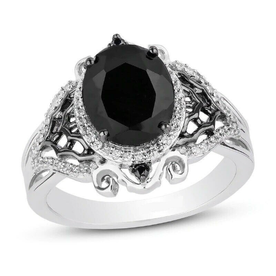 925 Silver Finest Nightmare Black Onyx CZ Diamond Engagement 925 Silver Finest Nightmare Black Onyx CZ Diamond Engagement