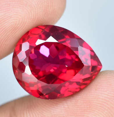 12x14 MM Natural Mozambique Blood Red Ruby Pear Cut Loose Gemstone GIT Certified