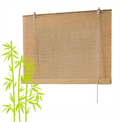 Bambusrollo Bambus Rollo Natur Holzrollo Schnurzug Seitenzug Jalousie |  eBay.de