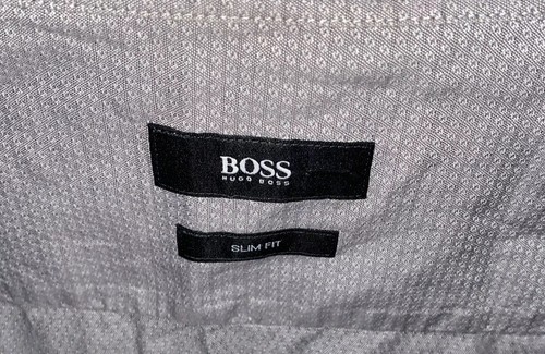 Hugo Boss Shirt Mens XL Slim Fit Gray Dot Long Sleeve Button Micro Geometric - Picture 4 of 4