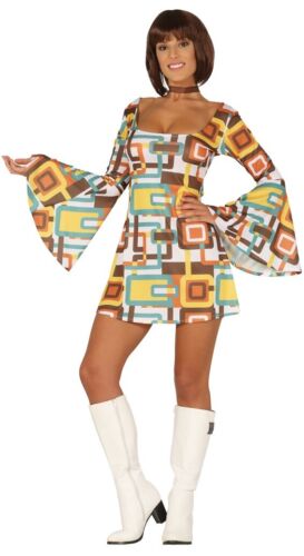 Mujer Retro Go Go Go Girl 60S 70S Elegante Vestido Adulto Psicodélico Disco  Disfraz | eBay