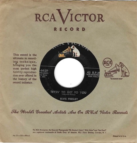 Elvis Presley RCA first pressing 45 "Tryin' To Get to You / I Love You Because"