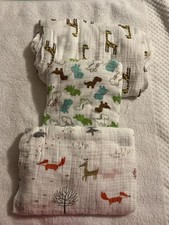 Baby Muslin Swaddle Blankets Set of 3 Cotton Gauze Soft Breathable Unisex
