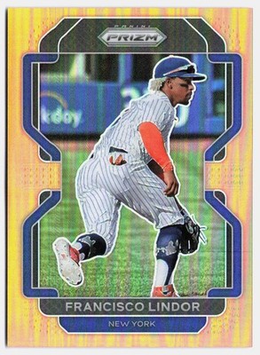 2022 Panini Prizm #156 Francisco Lindor Neon Orange Prizm #/100