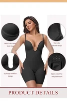 SHAPSHE Women Backless Shapewear Strapless Deep UPlunge Tummy Control Bodysuit