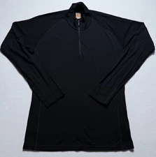 Icebreaker Bodyfit 200 Base Layer Shirt Mens XL Black Merino 1/4 Zip Outdoor