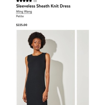 Ming Wang Black Sleeveless Sheath Knit Dress