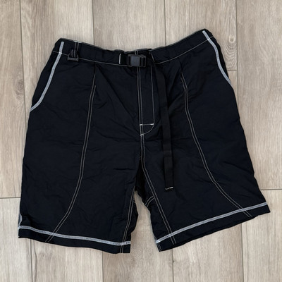 John Elliott Black High Shrunk Nylon Mountain Shorts Adult Size 4 Adjustable