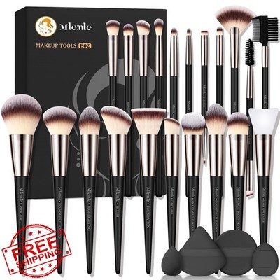 Mlemle 25 Pcs Makeup Brushes Set Powder Foundation Eye Shadow