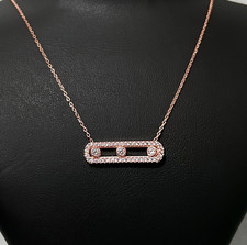 Sterling Silver Rose Gold Messika Necklace with Zirconia Stone for Moving