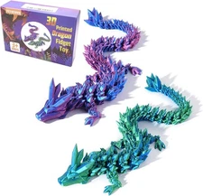 2PCS 12" 3D Printed Dragon, 3D Animals, 3D Fidget Toy, Autism Toys, 3D Dragon, 3