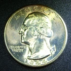 1944 D ** Washington Quarter ** Beautiful Color ** Superb Gem BU ** Album Toned