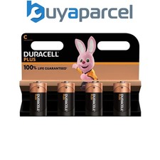 Duracell S18712 C Cell Plus Power +100% Batteries (Pack 4) DURC100PP4