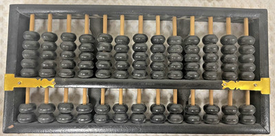 Vintage Flying Eagle Brand Chinese Wood Abacus 13 Rod 91 Bead Suanpan Decor