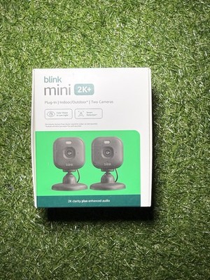 Blink Mini 2k+ Cameras Indoor/Outdoor Plug-in 2K Video Black New Free Ship  