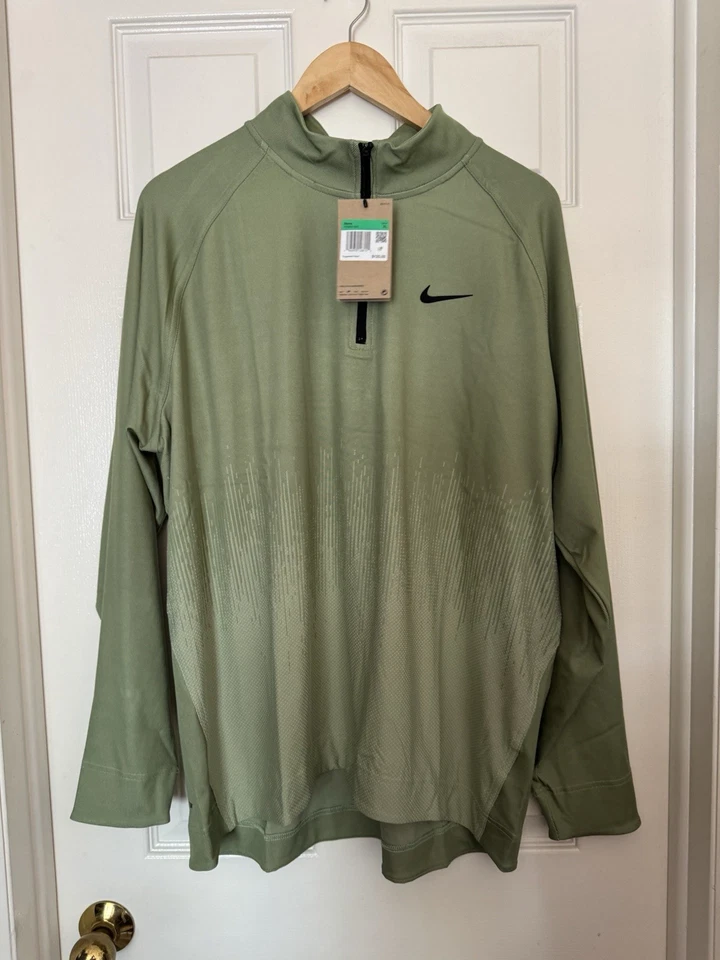 Nike Men’s XL Dri-FIT ADV Tour 1/2 Zip Golf Top FD5833-386 Green NEW - Image 2 of 4