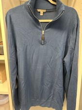 Burberry Brit Men's 1/4 Zip Cotton Sweater Pullover XL
