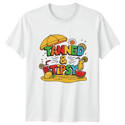 Tanned & Tipsy T-Shirt Strand Trinken Sommer Geburtstag 2026 Geschenk für Sie und Ihn
