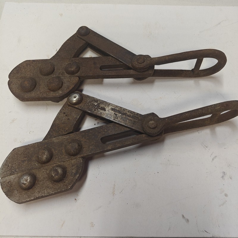 2 Western Electric No 1 Buffalo Grip Wire Puller Pat 1910 / Fence Wire Stretcher