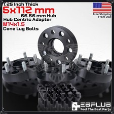 4x 1.25 Mercedes 5x112 66.6mm Hub Centric Wheel Adapter Spacer M14x1.5 Stud