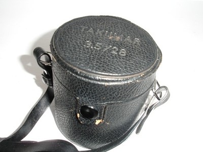 PENTAX TAKUMAR 3.5 / 28 LENS CASE w. strap for 28mm f/3.5 screw mount GREEN insi