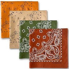 Premium Soft Cotton Designer Bandanas Pack for Men Pack of 4 Earthy Essentials