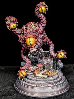 Pro Painted Beholder Over Treasure Hoard   Premium Display Miniature DnD Reaper