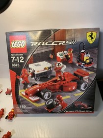 LEGO Racers #8673 Ferrari F1 Fuel Stop 100% Complete w/ Minifigures In Box