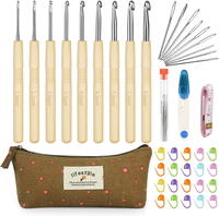 Bambusgriff HäKelnadel Set, Ergonomische HäKelset Mit Tragetasche