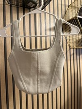 Aritzia Babaton Sculpt Knit Bustier Tank Matte Pearl small