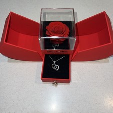 Women Gift Idea Preserved Rose with Necklace Rose with Necklace Box Gift for Her