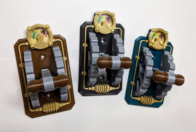 Steampunk Industrial Sci-Fi Light Switch Cover Lever Action Glow in Dark