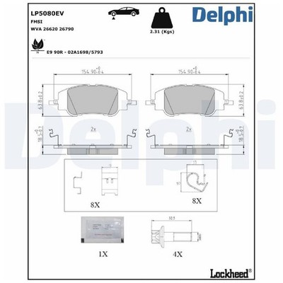 Delphi Bremsbelagsatz Bremsklötze vorne 20936798