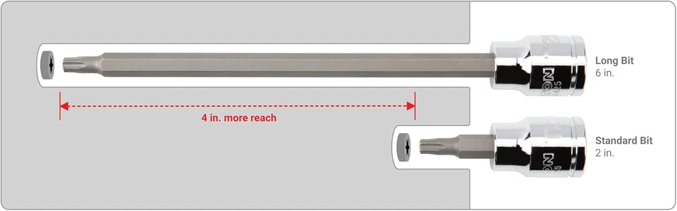 3/8 Inch Drive Long Torx Bit Socket Set, 12-Piece (T10-T60) - Image 4 of 4