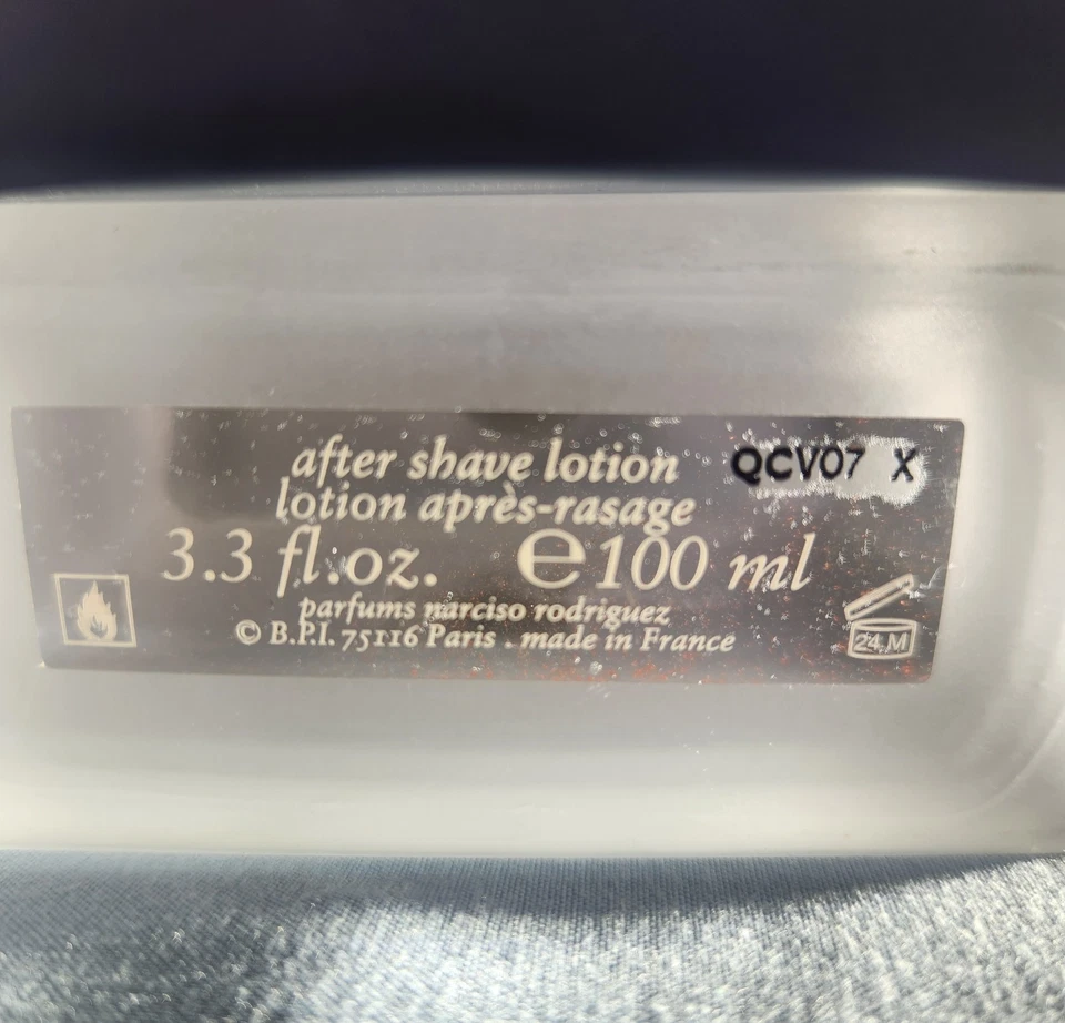NARCISO RODRIGUEZ Para ÉL 100 ml/3,3 OZ Después del Afeitado - ¡ENFRIADOR DE VINO MANTENIDO! Foto 4 de 4