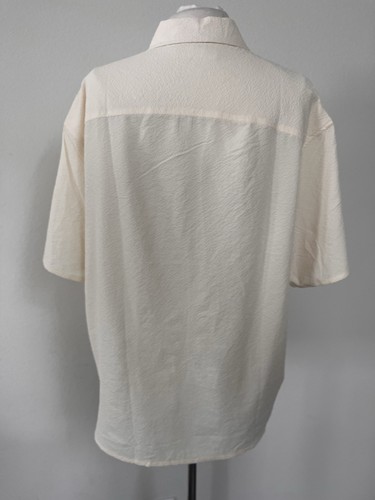 Zara Herren Seersucker Hemd Relaxed Fit Ecru Neu mit Etikett Gr. Medium Freizeit Kurzarm - Bild 3 von 7