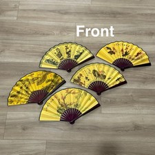 Chinese Hand Fan     Wood Frame   Double-Sided Art  Calligraphy   Brand New