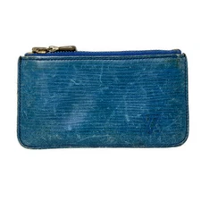 Louis Vuitton Pochette Cleat M63805 Navy Leather Coin Case Vintage Authentic