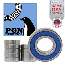 (10) 6002-2RS Premium Rubber Seal Ball Bearing C3 EMQ, 15x32x9, 6002 2RS 6002rs