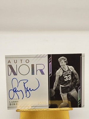 2022-23 Noir Auto On Card Larry Bird Black & White /25 Boston Celtics HOF 