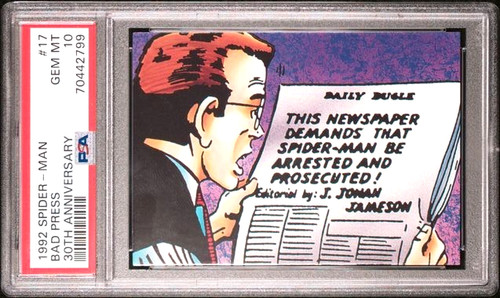 1992 Spider-Man 30th Anniversary Bad Press PSA 10 GEM MINT (Pop 3) Spider-Man