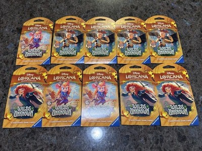 Disney Lorcana TCG Wilds Unknown Sleeved Booster Packs x10 Sealed