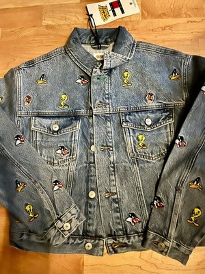 Tommy Jeans Looney Tunes  Bomberjacke Jeans Jacke Gr XS 100% Original 