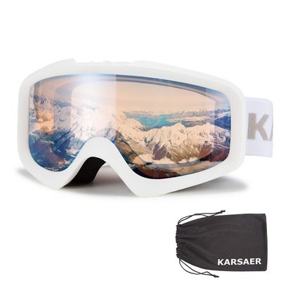 Karsaer Ski Goggles Anti-Fog Snow Goggles OTG 100% UV Protection Snowboard Go...