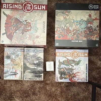 CMON Rising Sun Board Game Bundle: Daimyo Box, Dynasty Invasion, Kami, RSU-KS03