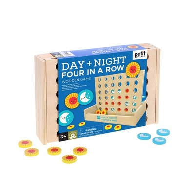 Petit Collage Day + Night Four in a Row Kids Wooden Game