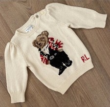 Polo Ralph Lauren Polo Bear Cream Cotton Jumper Size 9 Months BNWT